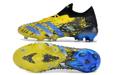 Men's Adidas Predator Freak.1 Low FG Firm Ground Low-Tops Football Boots - Yellow/Black/Blue