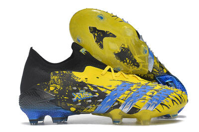 Men's Adidas Predator Freak.1 Low FG Firm Ground Low-Tops Football Boots - Yellow/Black/Blue