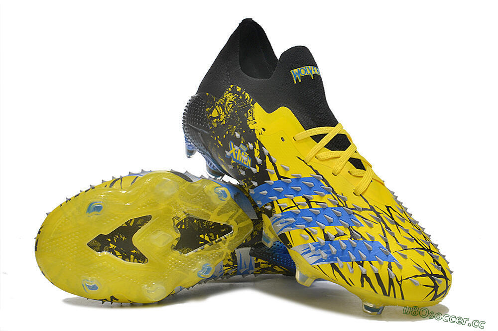 Men's Adidas Predator Freak.1 Low FG Firm Ground Low-Tops Football Boots - Yellow/Black/Blue 3