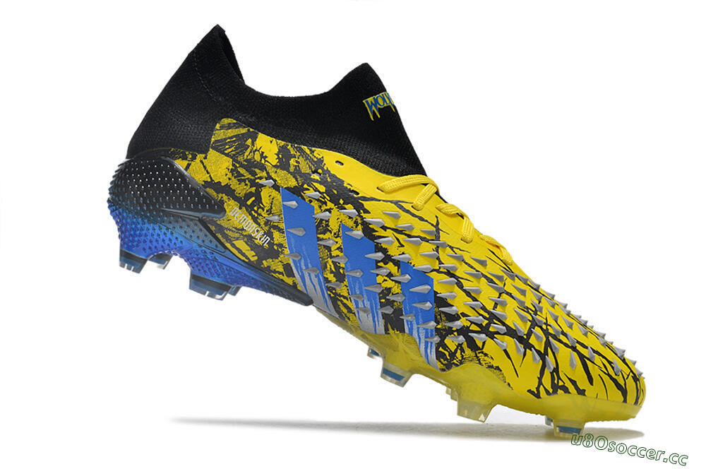Men's Adidas Predator Freak.1 Low FG Firm Ground Low-Tops Football Boots - Yellow/Black/Blue 4