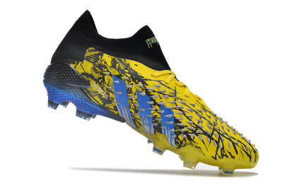 Men's Adidas Predator Freak.1 Low FG Firm Ground Low-Tops Football Boots - Yellow/Black/Blue