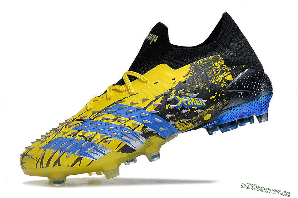 Men's Adidas Predator Freak.1 Low FG Firm Ground Low-Tops Football Boots - Yellow/Black/Blue 5
