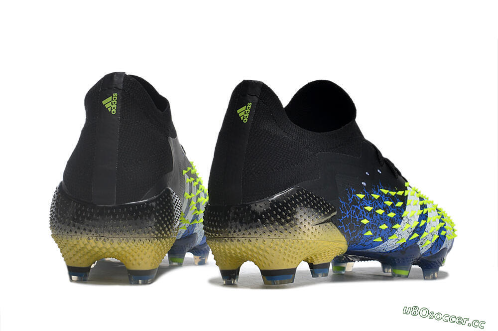 Men's Adidas Predator Freak.1 Low FG Firm Ground Low-Tops Football Boots - Black/Blue/Green 6