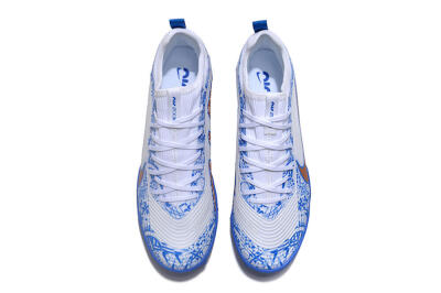 Unisex Nike Air Zoom Mercurial Vapor 15 Pro TF Artificial Turf Low-Tops Football Shoes - White/Blue/Gold