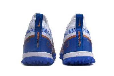 Unisex Nike Air Zoom Mercurial Vapor 15 Pro TF Artificial Turf Low-Tops Football Shoes - White/Blue/Gold