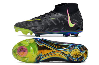 Men's Nike Phantom Luna Elite FG Firm Ground High-Tops Football Boots - Black/Yellow/Pink