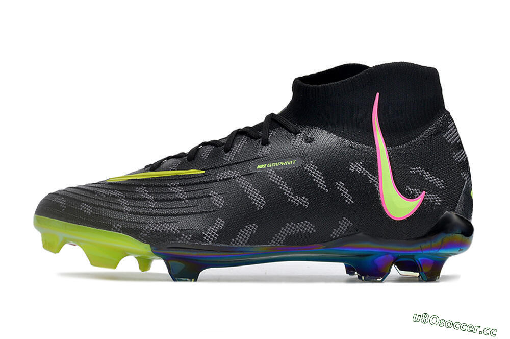 Men's Nike Phantom Luna Elite FG Firm Ground High-Tops Football Boots - Black/Yellow/Pink 0