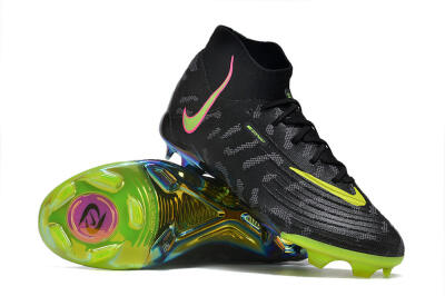Men's Nike Phantom Luna Elite FG Firm Ground High-Tops Football Boots - Black/Yellow/Pink