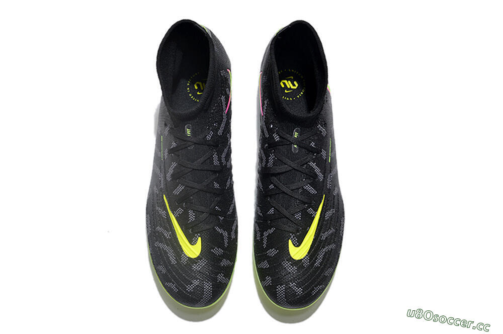 Men's Nike Phantom Luna Elite FG Firm Ground High-Tops Football Boots - Black/Yellow/Pink 4