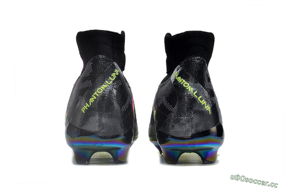 Men's Nike Phantom Luna Elite FG Firm Ground High-Tops Football Boots - Black/Yellow/Pink 5