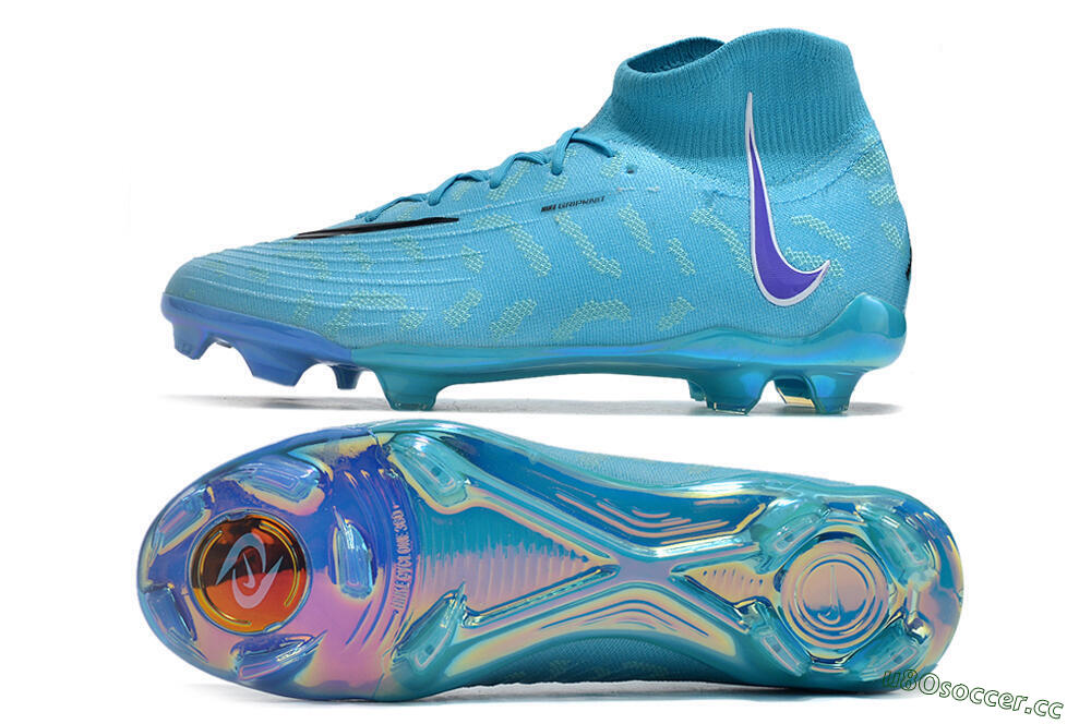 Men's Nike Phantom Luna Elite FG Firm Ground High-Tops Football Boots - Blue/Purple/White 1