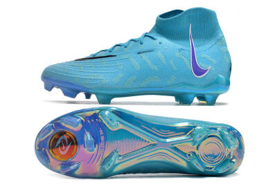 Men's Nike Phantom Luna Elite FG Firm Ground High-Tops Football Boots - Blue/Purple/White