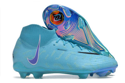 Men's Nike Phantom Luna Elite FG Firm Ground High-Tops Football Boots - Blue/Purple/White