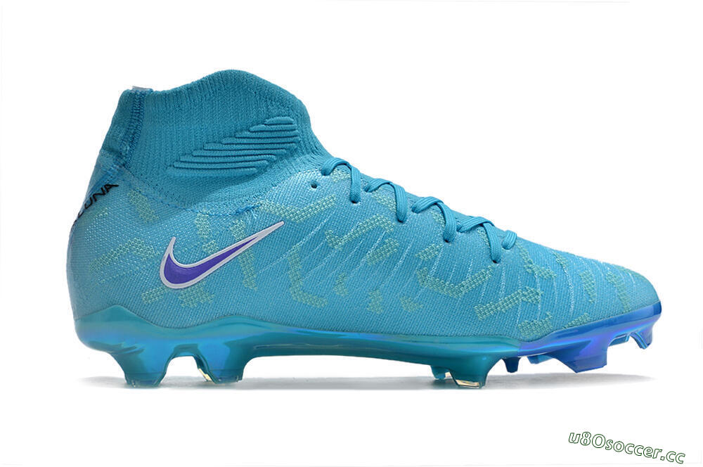 Men's Nike Phantom Luna Elite FG Firm Ground High-Tops Football Boots - Blue/Purple/White 7