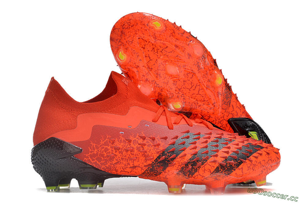 Men's Adidas Predator Freak.1 Low FG Firm Ground High-Tops Football Boots - Red/Black 2