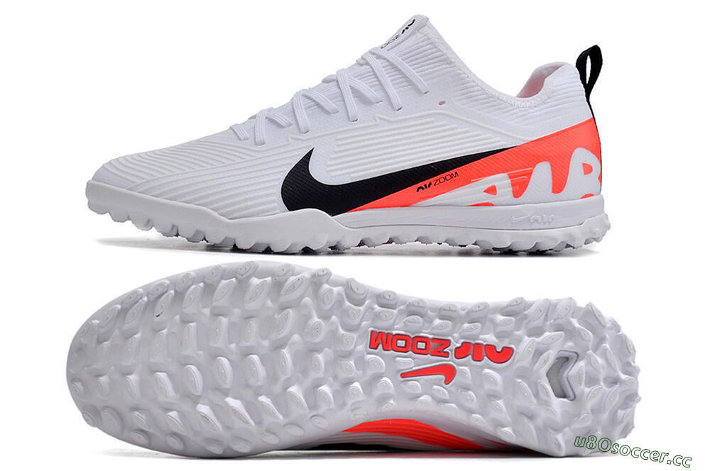 Unisex Nike Air Zoom Mercurial Vapor 15 Pro TF Artificial Turf Low-Tops Football Shoes - White/Black/Red 1