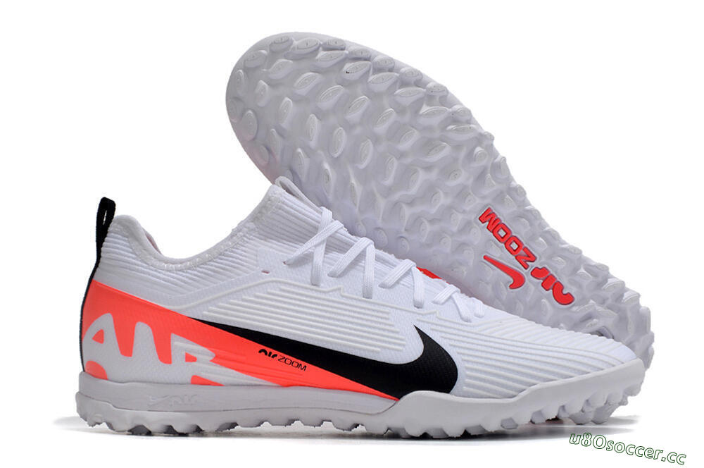 Unisex Nike Air Zoom Mercurial Vapor 15 Pro TF Artificial Turf Low-Tops Football Shoes - White/Black/Red 2