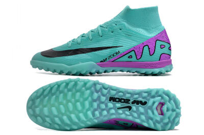 Unisex Nike Air Zoom Mercurial Superfly 9 Elite TF Artificial Turf High-Tops Football Shoes - Blue/Black/Purple
