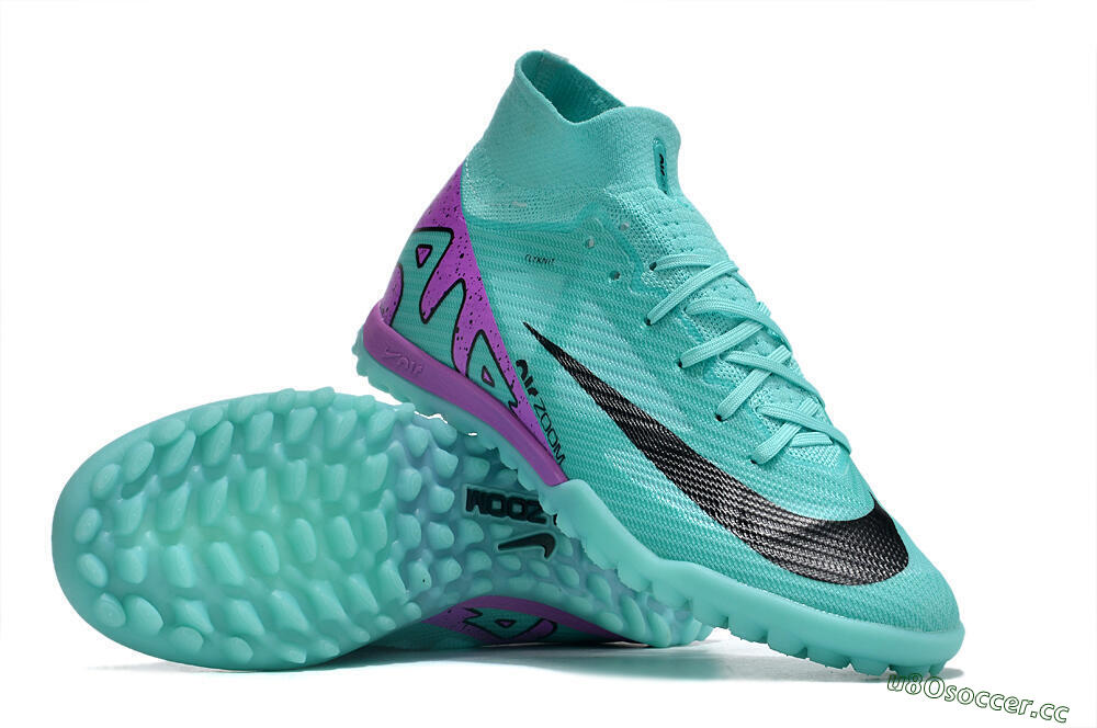 Unisex Nike Air Zoom Mercurial Superfly 9 Elite TF Artificial Turf High-Tops Football Shoes - Blue/Black/Purple 3