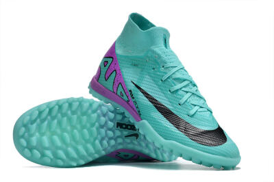 Unisex Nike Air Zoom Mercurial Superfly 9 Elite TF Artificial Turf High-Tops Football Shoes - Blue/Black/Purple