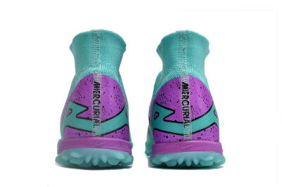 Unisex Nike Air Zoom Mercurial Superfly 9 Elite TF Artificial Turf High-Tops Football Shoes - Blue/Black/Purple