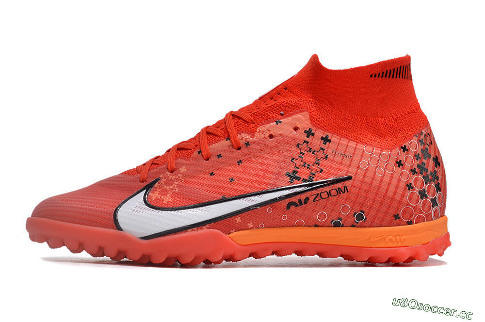 Unisex Nike Air Zoom Mercurial Superfly 9 Elite TF Artificial Turf High-Tops Football Shoes - Red/White/Black 0