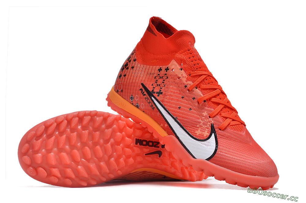 Unisex Nike Air Zoom Mercurial Superfly 9 Elite TF Artificial Turf High-Tops Football Shoes - Red/White/Black 3