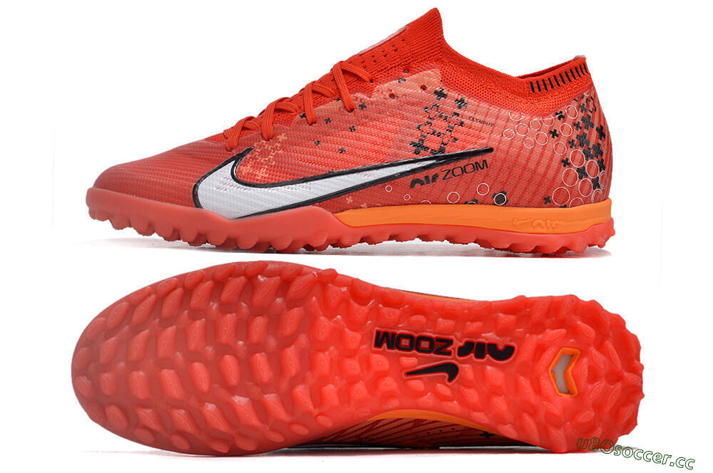 Unisex Nike Air Zoom Mercurial Vapor 15 Elite TF Artificial Turf Low-Tops Football Shoes - Red/White/Black 1
