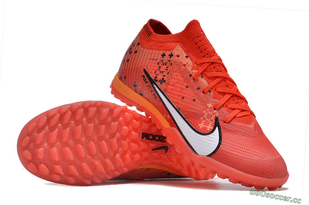 Unisex Nike Air Zoom Mercurial Vapor 15 Elite TF Artificial Turf Low-Tops Football Shoes - Red/White/Black 3