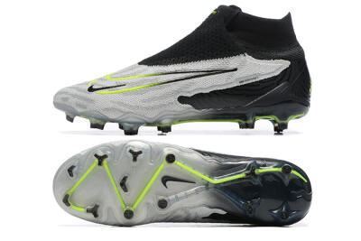 Men's Nike Phantom GX Elite DF FG Firm Ground High-Tops Football Boots - Grey/Black/Yellow