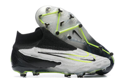 Men's Nike Phantom GX Elite DF FG Firm Ground High-Tops Football Boots - Grey/Black/Yellow