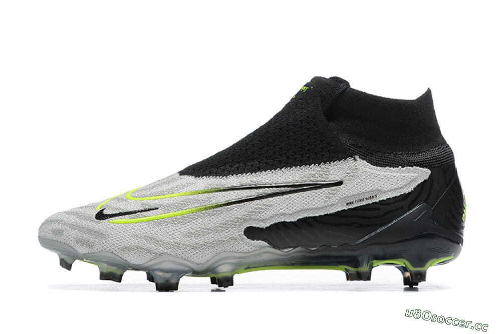 Men's Nike Phantom GX Elite DF FG Firm Ground High-Tops Football Boots - Grey/Black/Yellow 0