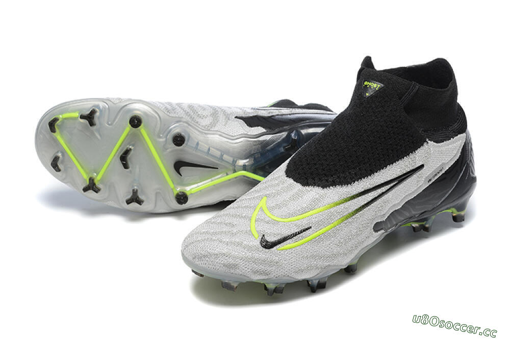 Men's Nike Phantom GX Elite DF FG Firm Ground High-Tops Football Boots - Grey/Black/Yellow 3