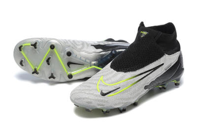 Men's Nike Phantom GX Elite DF FG Firm Ground High-Tops Football Boots - Grey/Black/Yellow