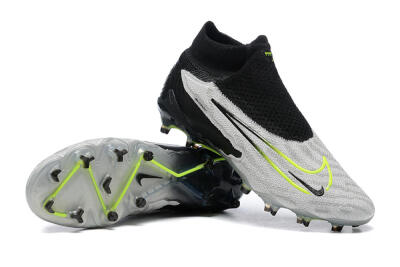 Men's Nike Phantom GX Elite DF FG Firm Ground High-Tops Football Boots - Grey/Black/Yellow