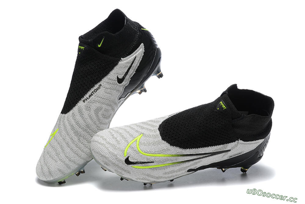 Men's Nike Phantom GX Elite DF FG Firm Ground High-Tops Football Boots - Grey/Black/Yellow 6