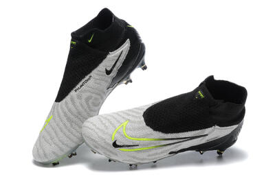 Men's Nike Phantom GX Elite DF FG Firm Ground High-Tops Football Boots - Grey/Black/Yellow