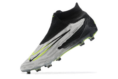 Men's Nike Phantom GX Elite DF FG Firm Ground High-Tops Football Boots - Grey/Black/Yellow