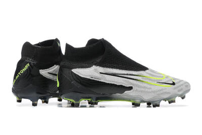Men's Nike Phantom GX Elite DF FG Firm Ground High-Tops Football Boots - Grey/Black/Yellow