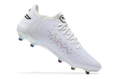 Men's Puma King Ultimate Icon MG Multi Ground Low-Tops Football Boots - White/Blue/Yellow/Red