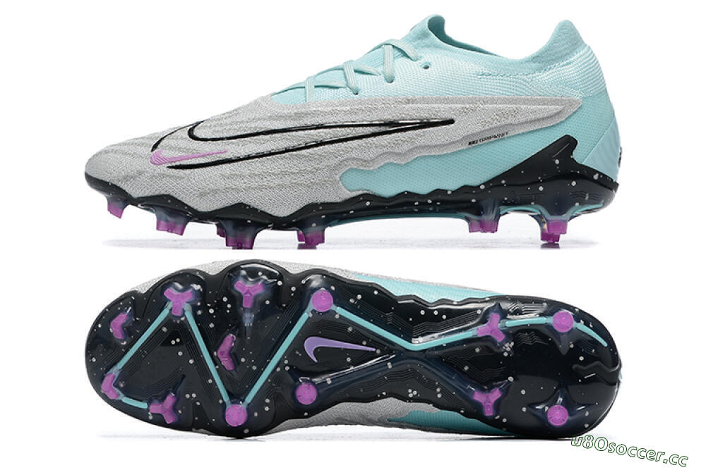 Men's Nike Phantom GX Elite FG Firm Ground Low-Tops Football Boots - Grey/Blue/Black 1