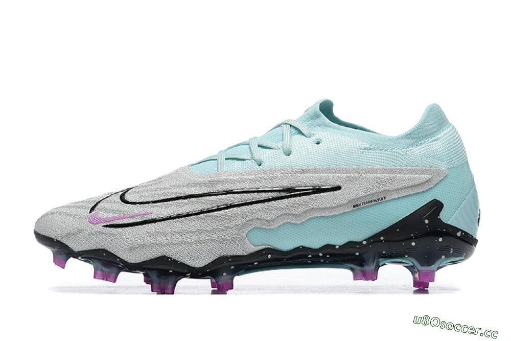 Men's Nike Phantom GX Elite FG Firm Ground Low-Tops Football Boots - Grey/Blue/Black 0