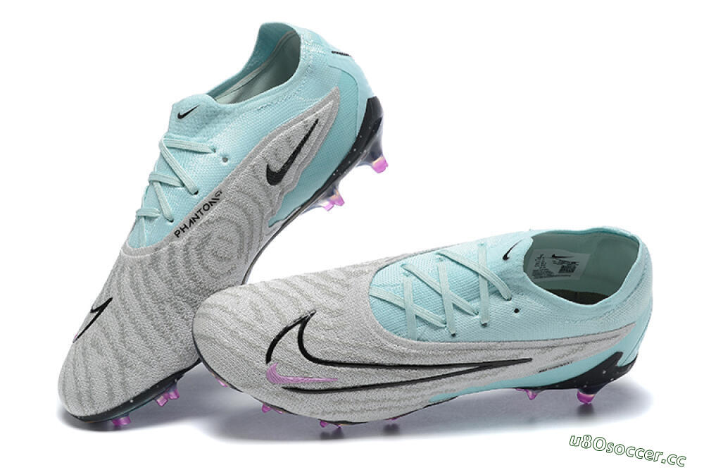 Men's Nike Phantom GX Elite FG Firm Ground Low-Tops Football Boots - Grey/Blue/Black 6