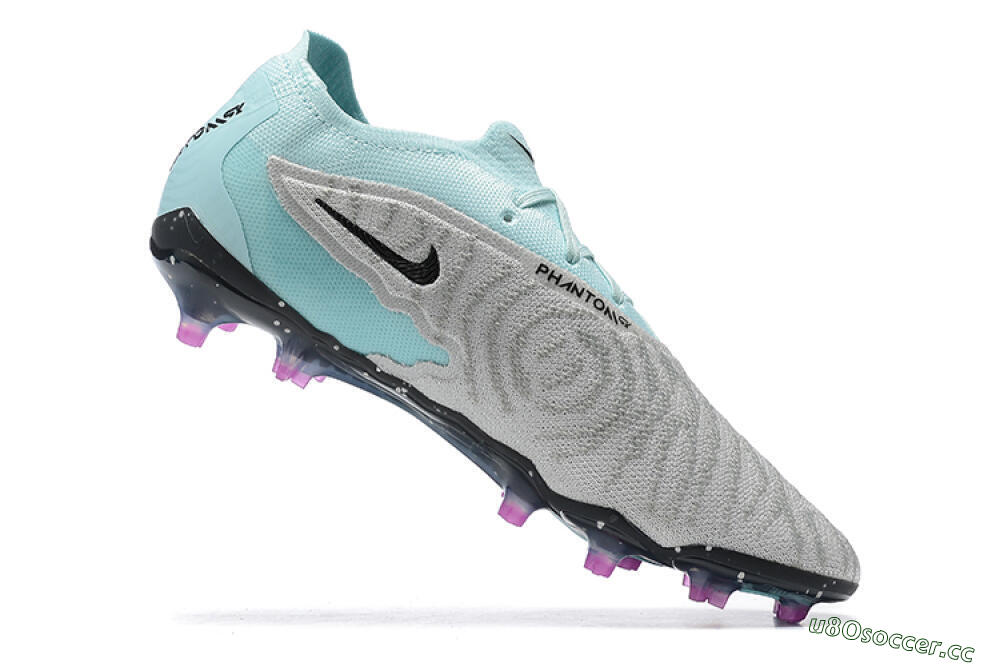 Men's Nike Phantom GX Elite FG Firm Ground Low-Tops Football Boots - Grey/Blue/Black 7