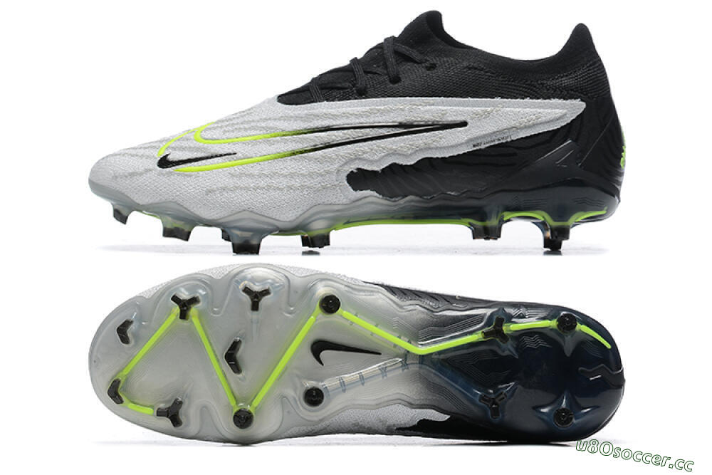 Men's Nike Phantom GX Elite FG Firm Ground Low-Tops Football Boots - Grey/Black/Yellow 1