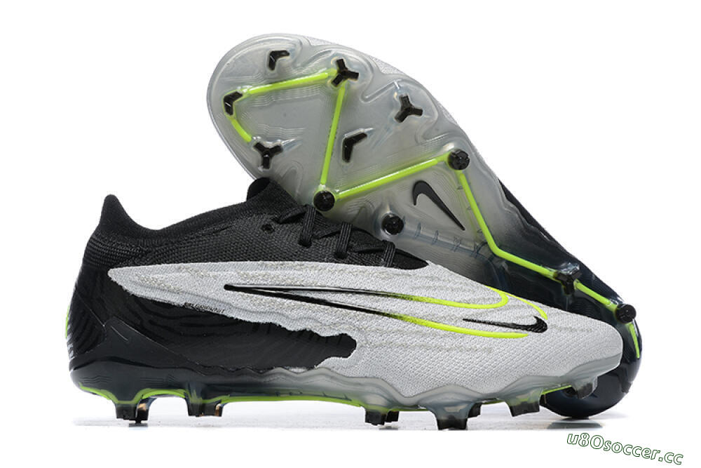 Men's Nike Phantom GX Elite FG Firm Ground Low-Tops Football Boots - Grey/Black/Yellow 2