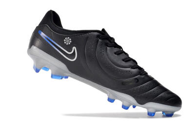 Men's Nike Tiempo Legend 10 Academy FG Firm Ground Low-Tops Football Boots - Black/White/Blue
