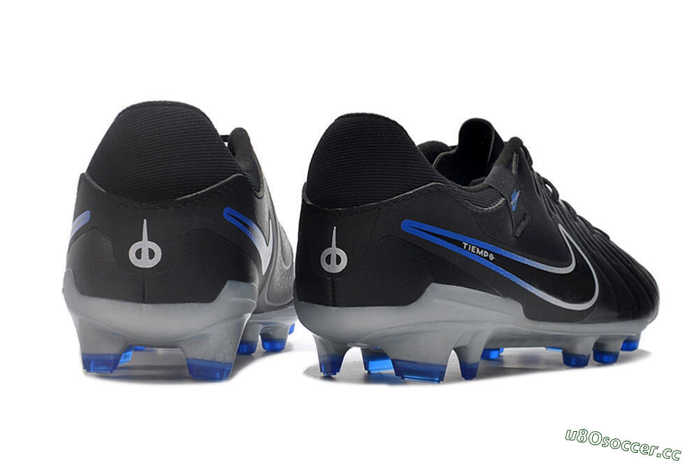 Men's Nike Tiempo Legend 10 Academy FG Firm Ground Low-Tops Football Boots - Black/White/Blue 6
