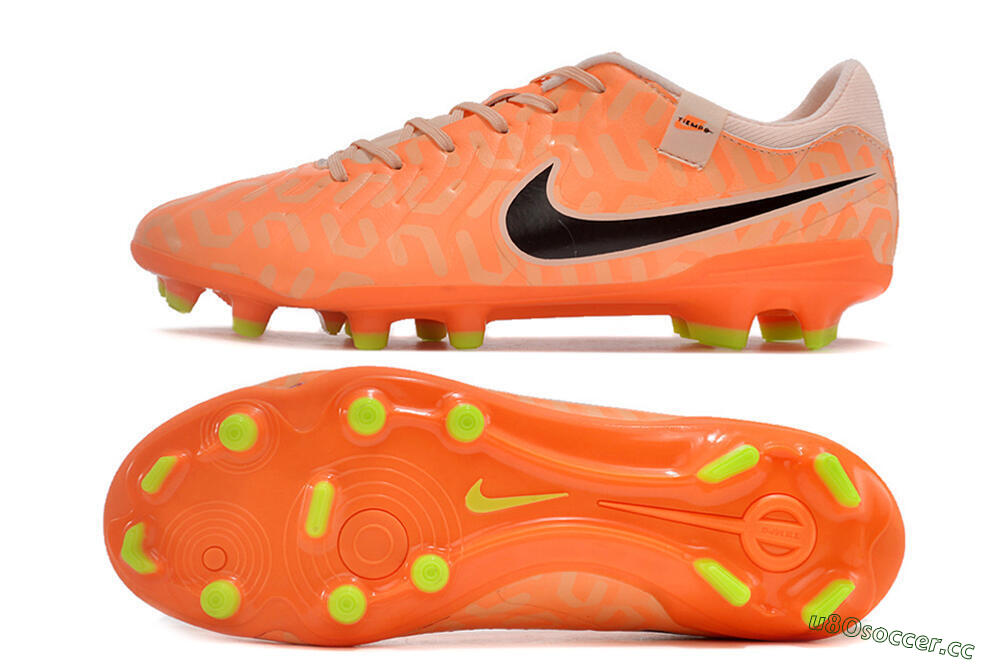 Men's Nike Tiempo Legend 10 Academy FG Firm Ground Low-Tops Football Boots - Pink/Black/Orange 1