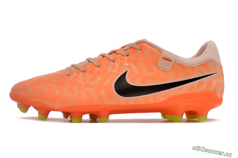 Men's Nike Tiempo Legend 10 Academy FG Firm Ground Low-Tops Football Boots - Pink/Black/Orange 0